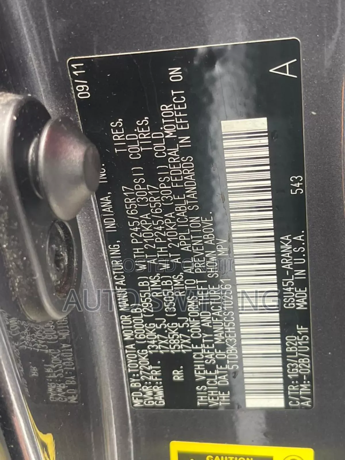 Toyota Highlander SE 2012 Gray