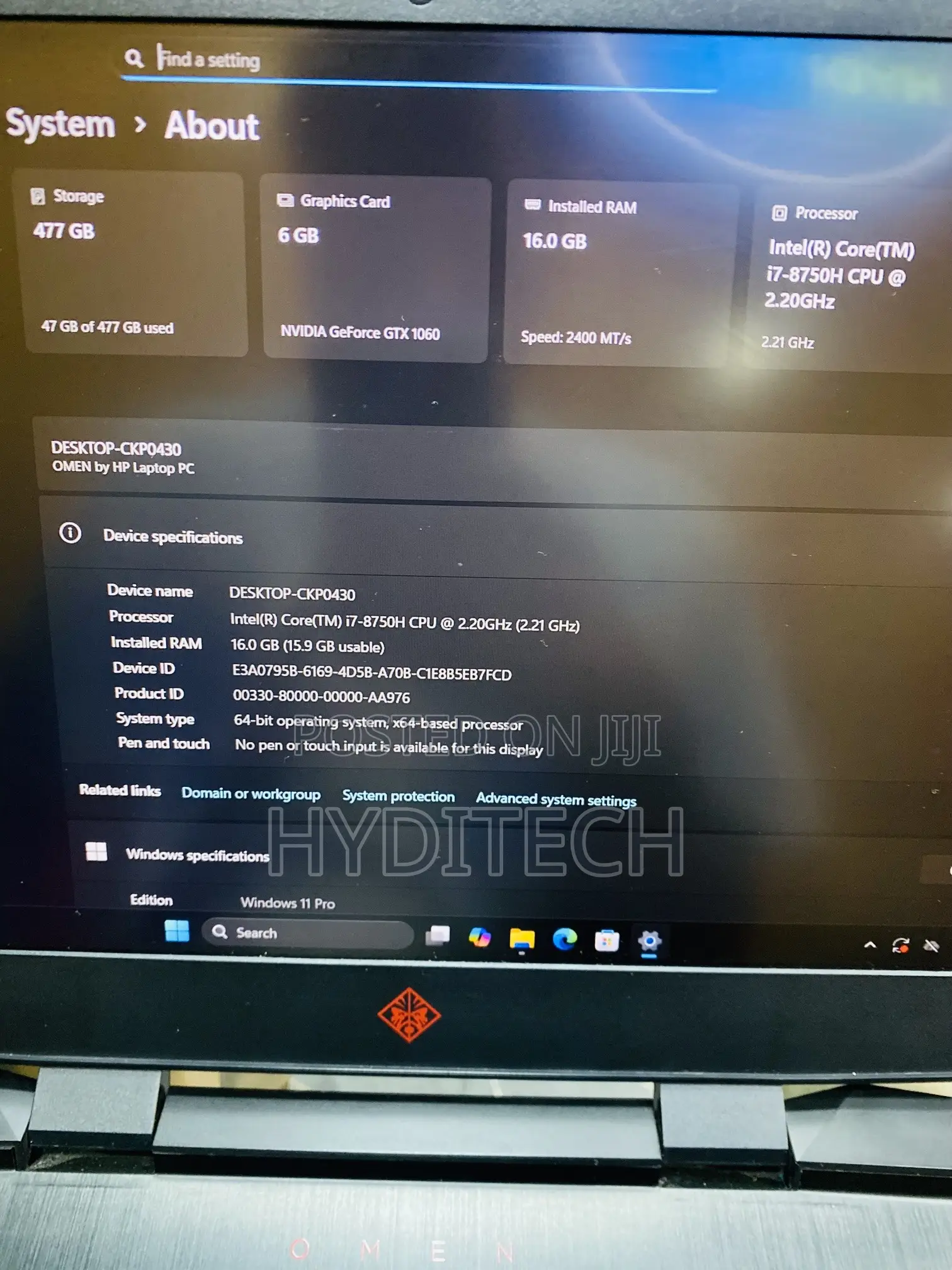 Laptop HP Omen 15 16GB Intel Core i7 SSD 512GB