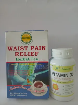 Greatea Waist Pain Relief Herbal Tea and Vitamin D3:For Waist Relief