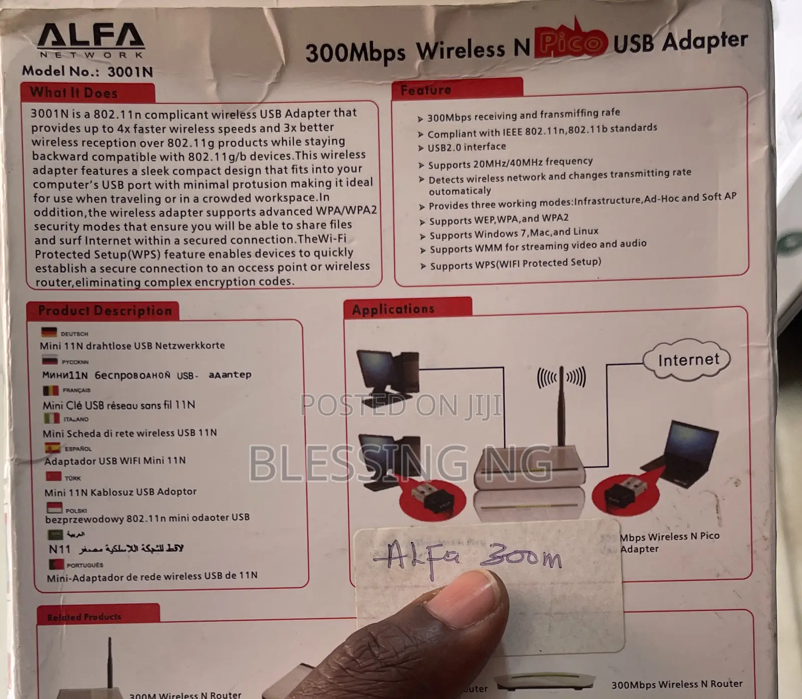 Alfa Network 300mbps Wireless Usb Adapter