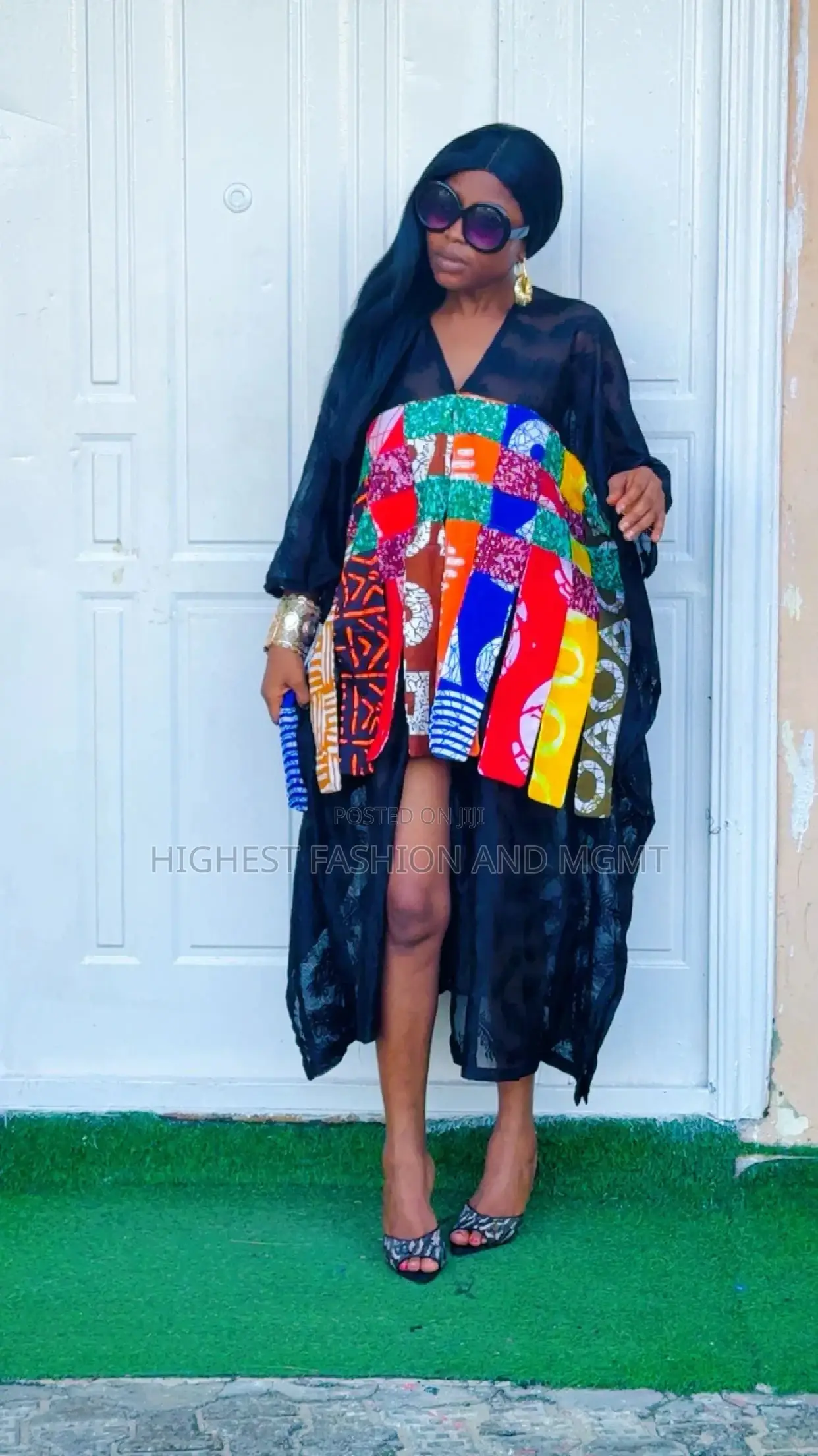 Lace and Ankara Short Bubu - Style 922