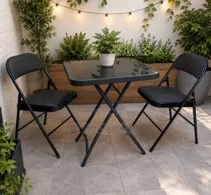 Foldable Glass Table Chair