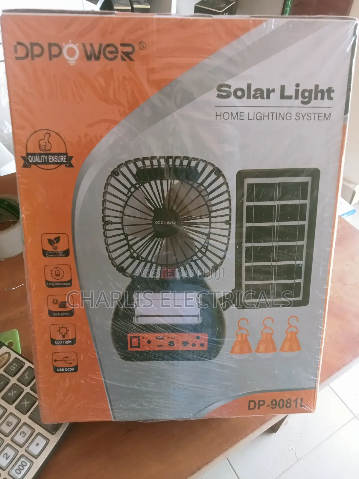Solar Home Light System With Table Fan