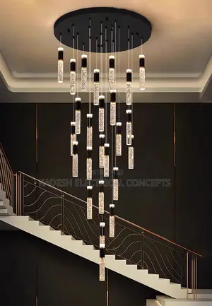 Luxury Crystal Chandelier Loft Spiral Staircase Chandelier