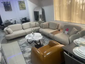 Modern Modular Loveseat/Lounge Sofa With a Center Console Table