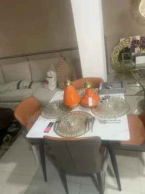 Four Seater Dinning Table White and Black