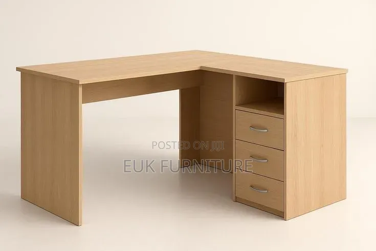 Ooo"" L Shaped Table With Drawers