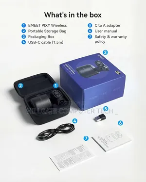 Emeet Pixy Wireless Dual Lens Ai Tracking PTZ Streaming Camera
