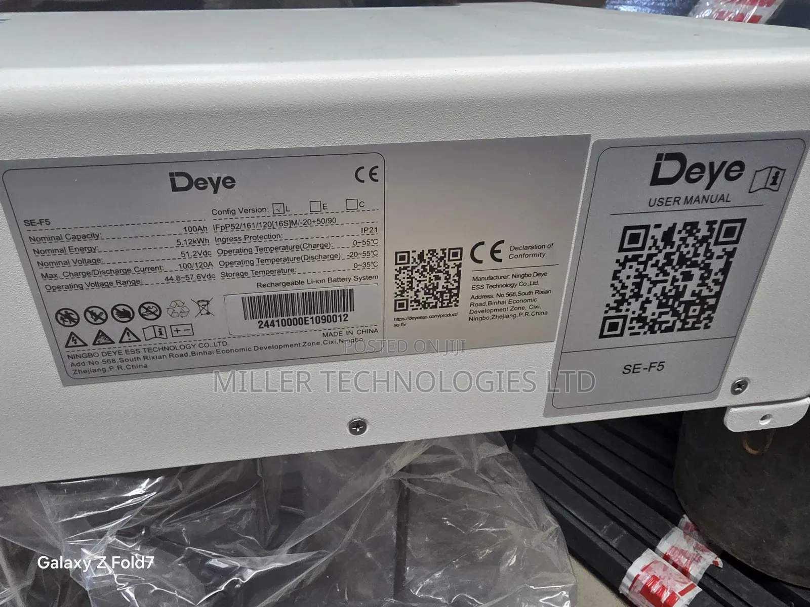 Deye Lithium Battery 5kwh 48v White Colour