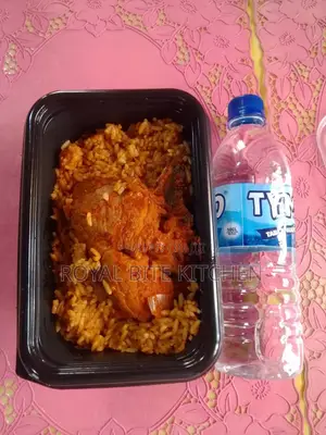 Jollof Rice and Chicken Added With Bottle Water