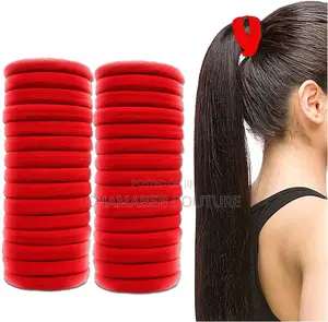 100 Pcs Red Hair Elastics | Soft Stretchy Hair Bands For Women Girls