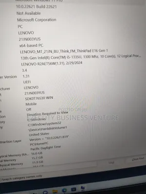 Laptop Lenovo Thinkpad E16 G1 16GB Intel Core i5 SSD 512GB