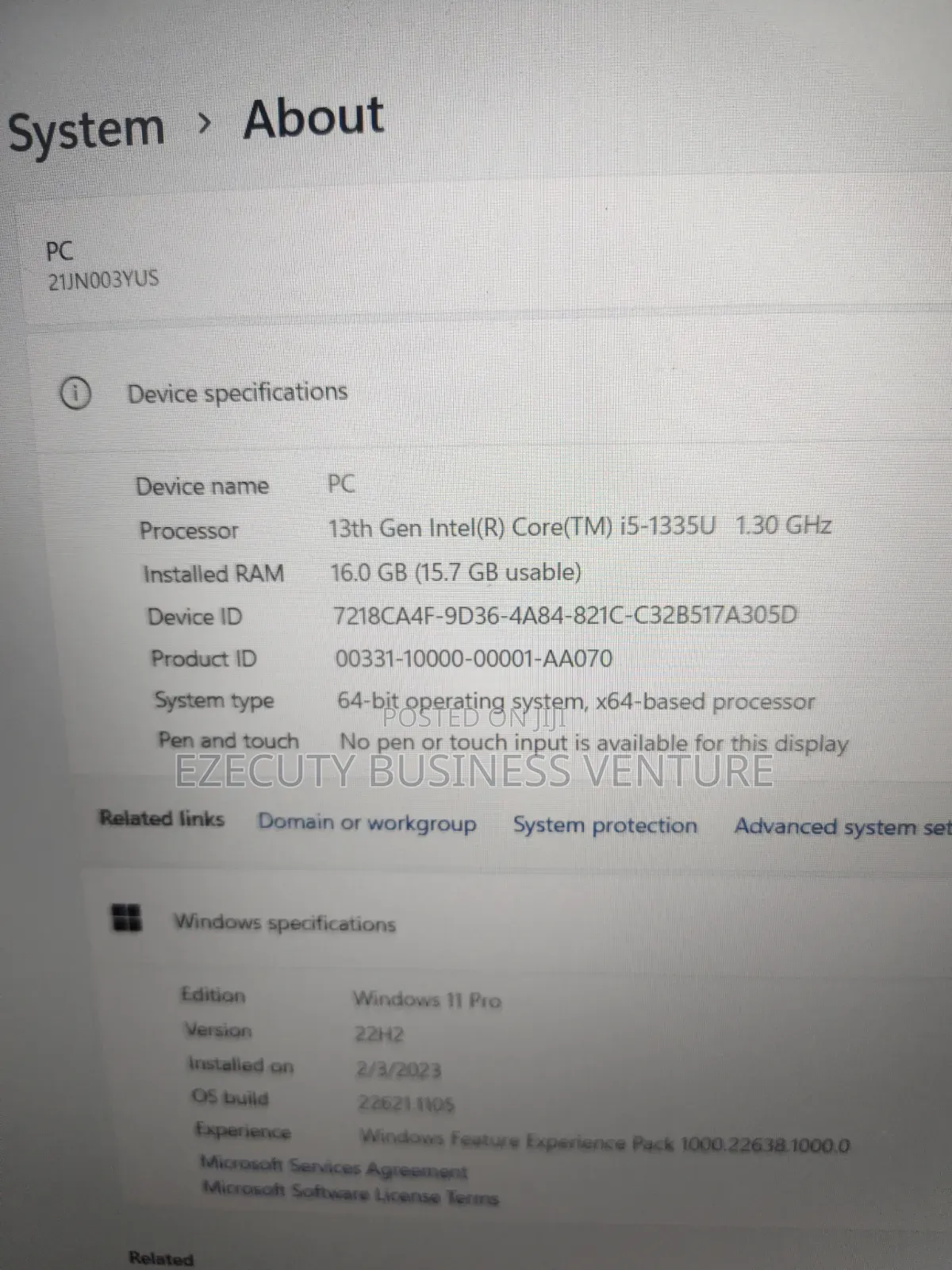 Laptop Lenovo Thinkpad E16 G1 16GB Intel Core i5 SSD 512GB