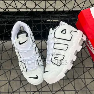 Nike Air More Uptempo Triple White Black Accents