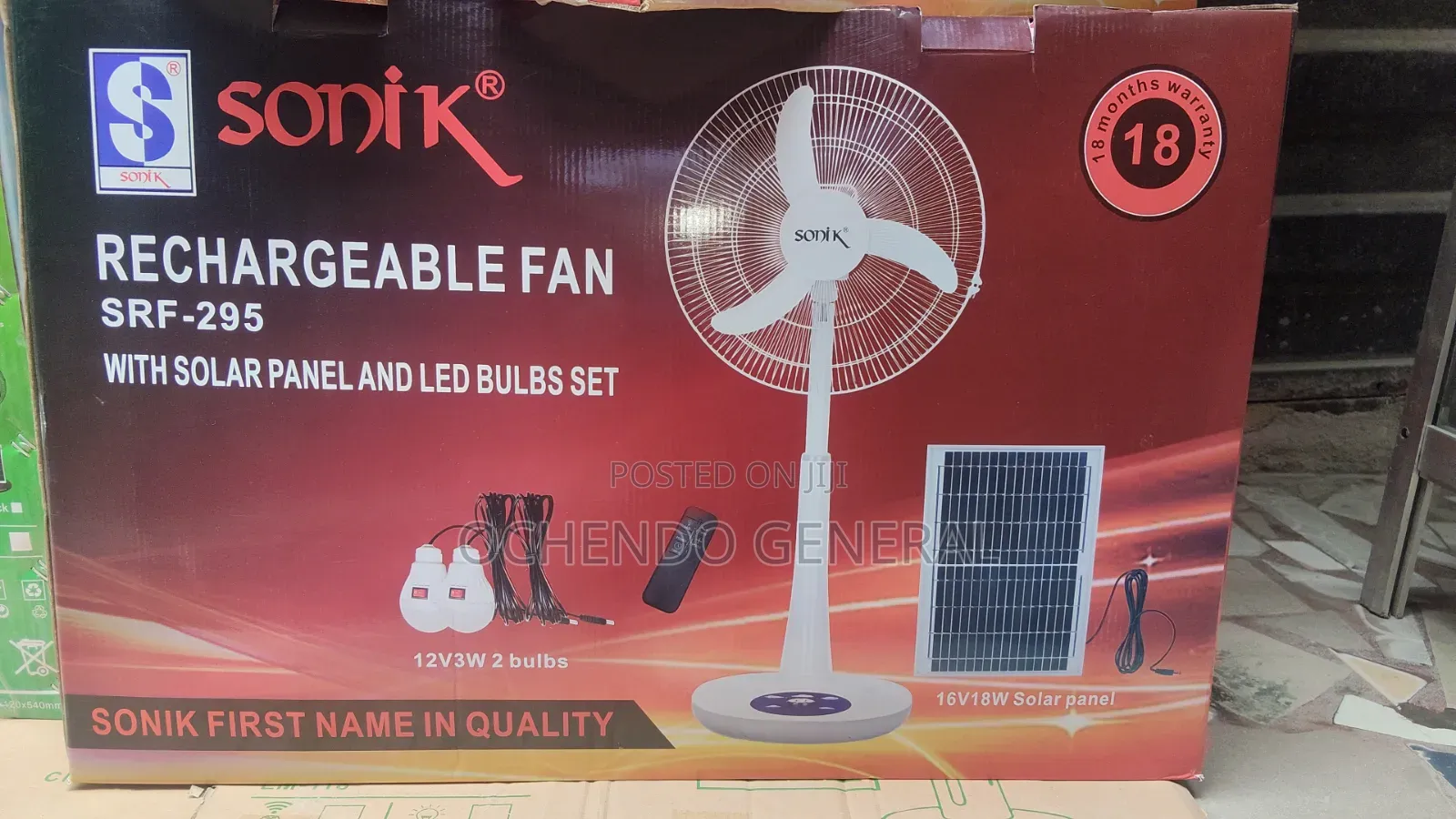 Sonic Solas Fans With Bluetooth and Usb Charging Points.