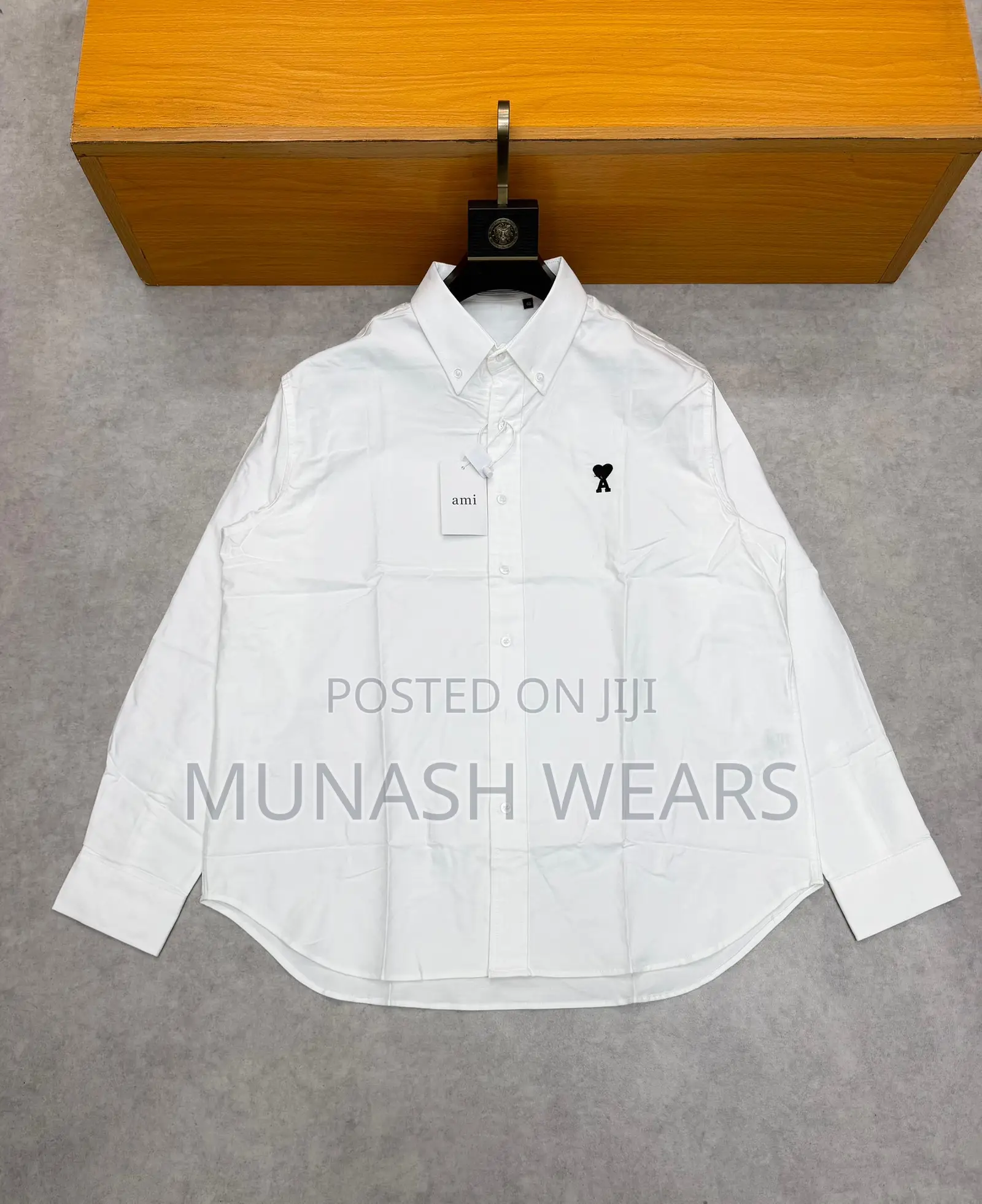 Ami Brown and White Casual Shirt
