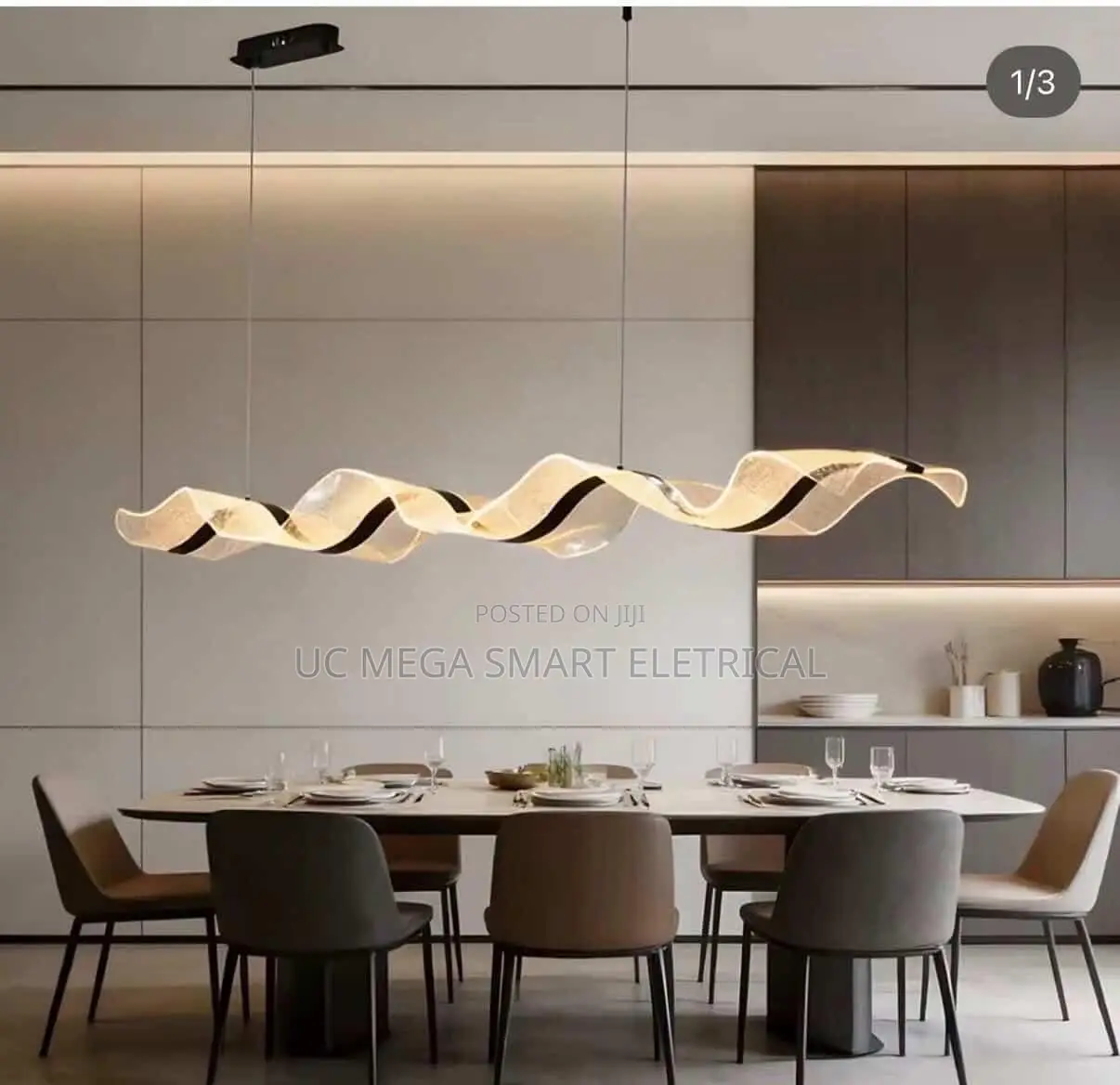 Nordic Creative Led Chandelier Design Long Wave Pendant Lights Rest