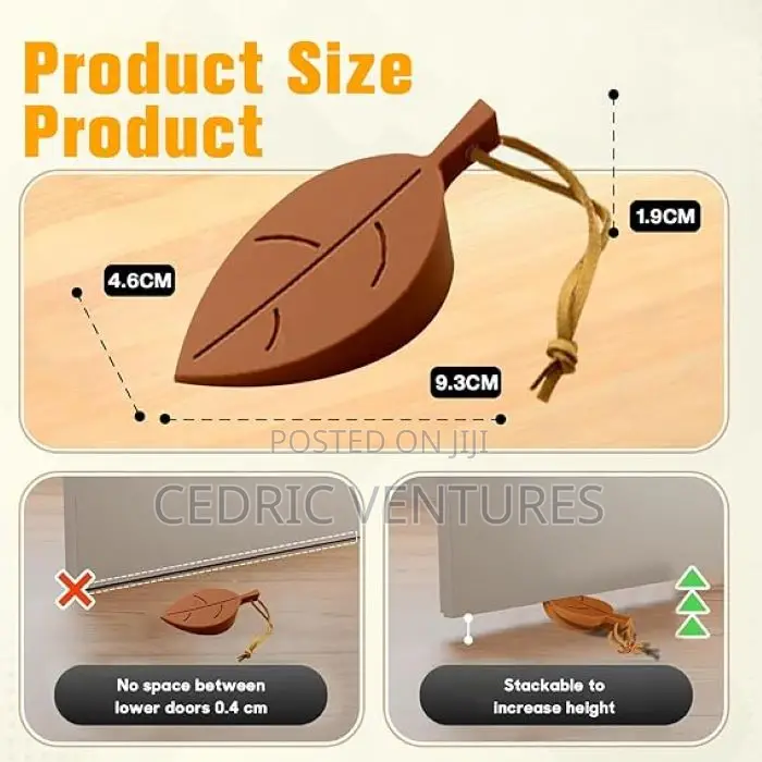 Tree Leaf Shape Silicone Door Stopper - 2pcs