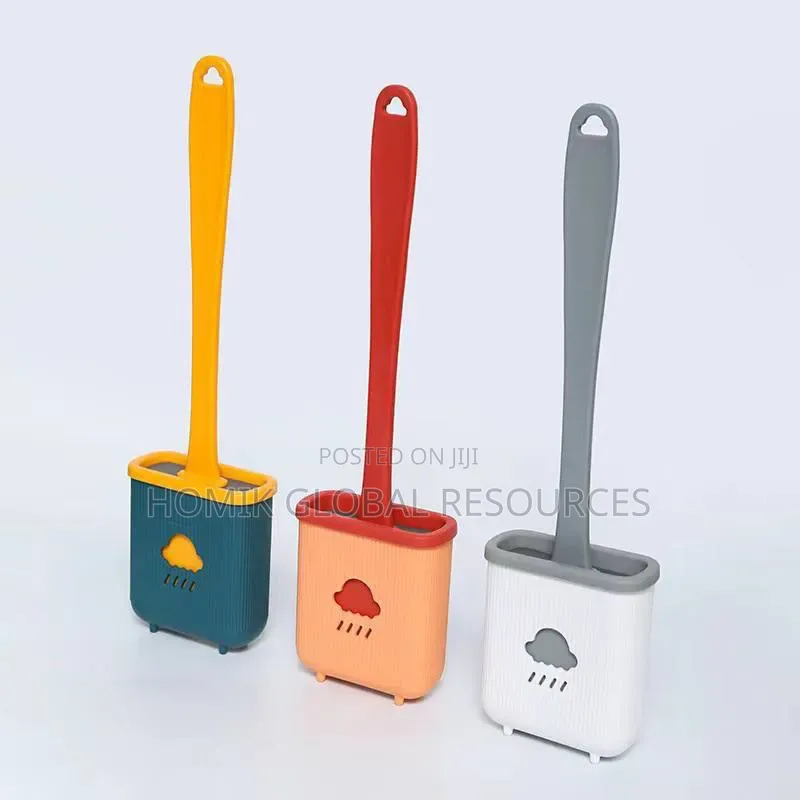 Toilet Silicon Head Brush Holder Set