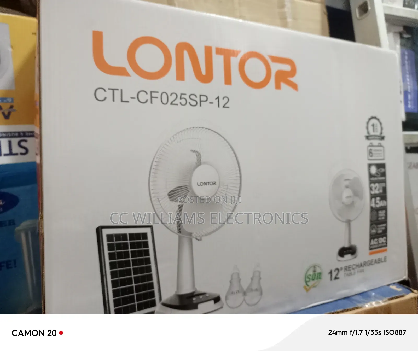 Lontor Rechargeable Table Fan