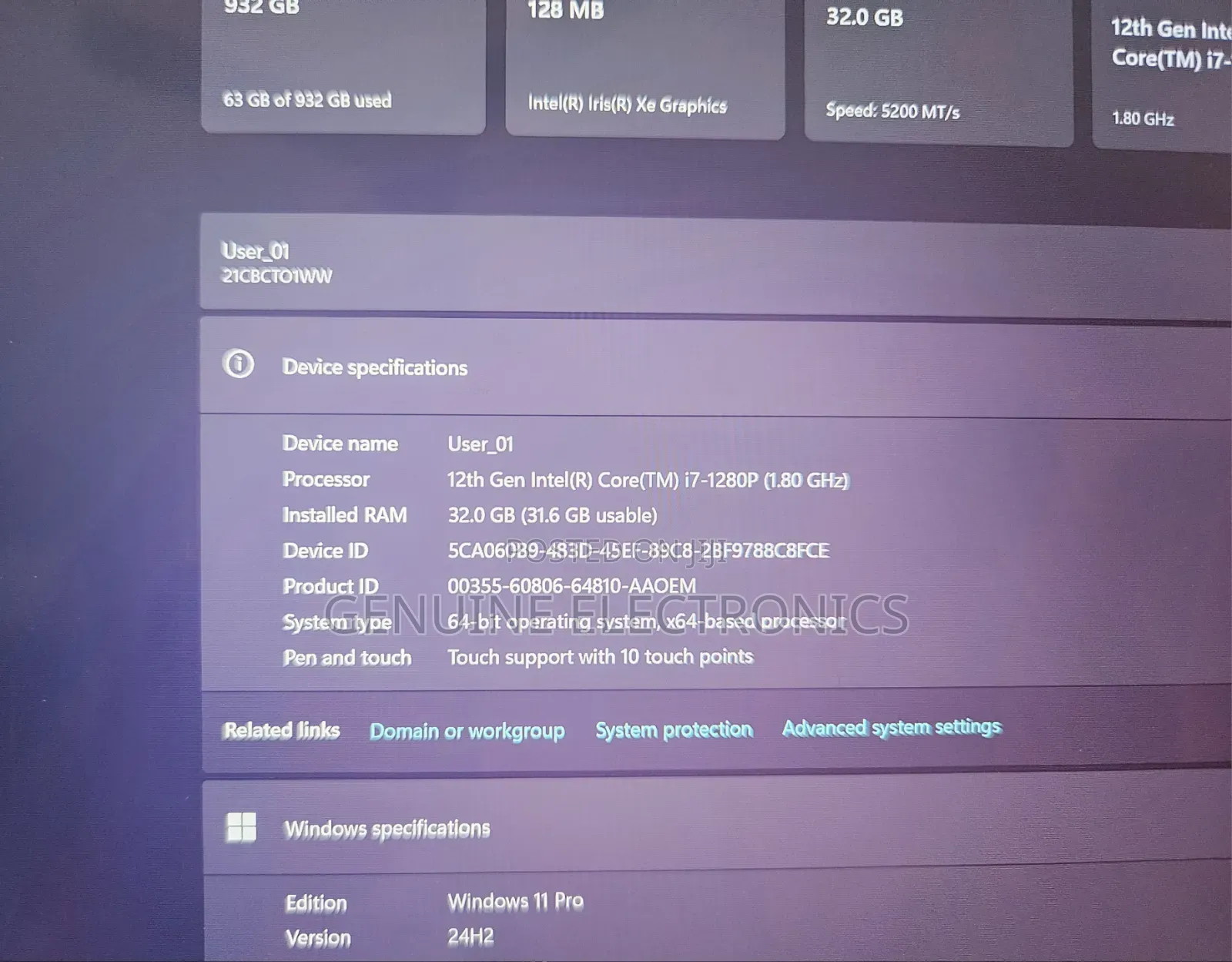 Laptop Lenovo ThinkPad X1 Carbon 32GB Intel Core i7 SSD 1T