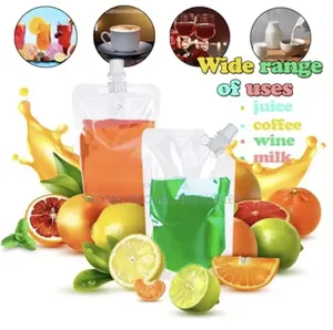 Transparent Spill-Proof Liquid/Juice Bag With Nozzle Screw Cover