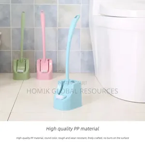 Two-Way Arc Cirve Household Toilet Cleaning Brush With Stand