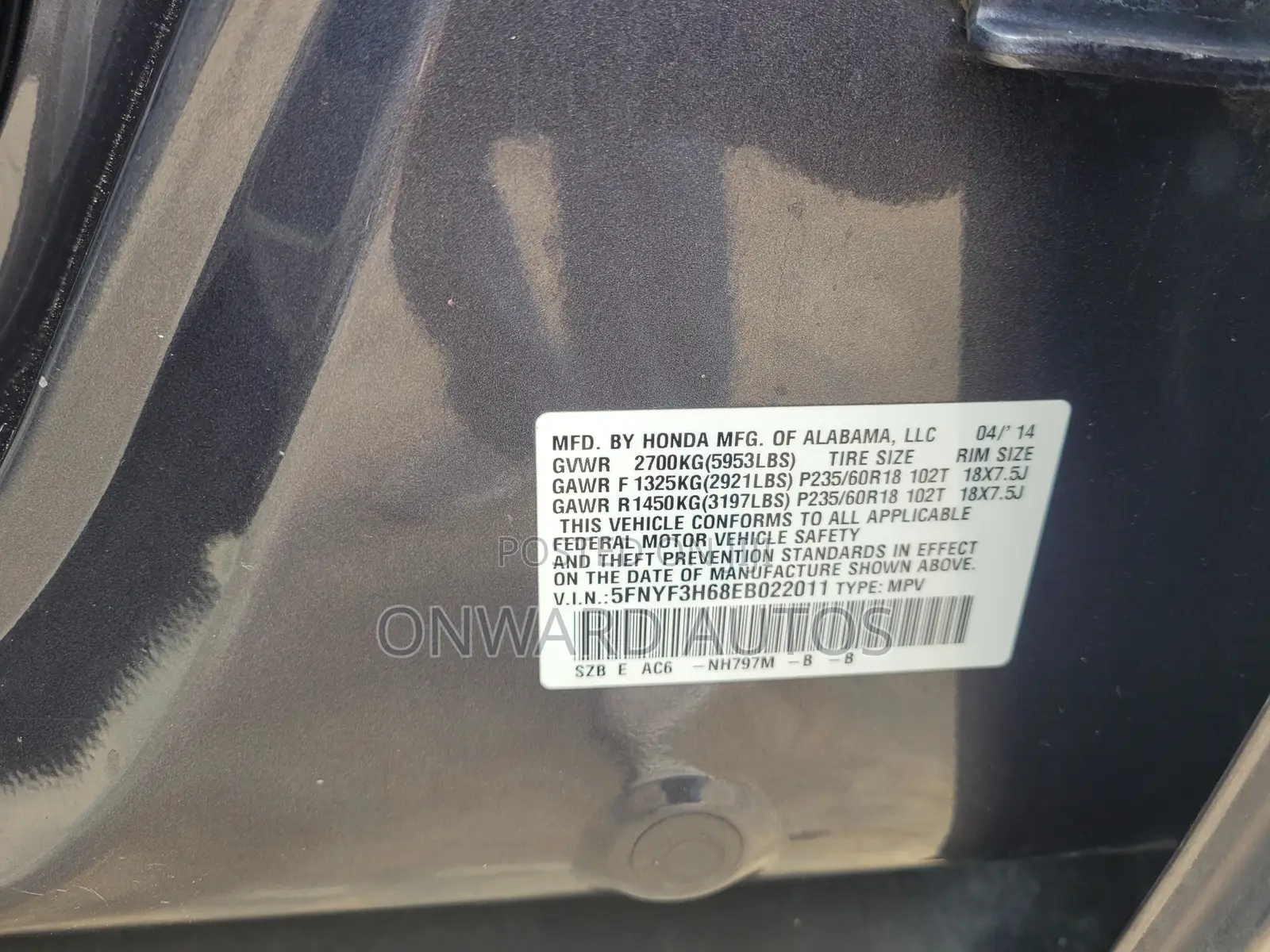 Honda Pilot 2014 Gray
