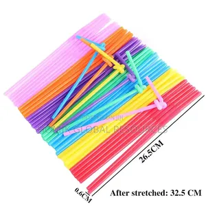 100pcs Colourful Disposable Bendable Drinking Mengte Straws
