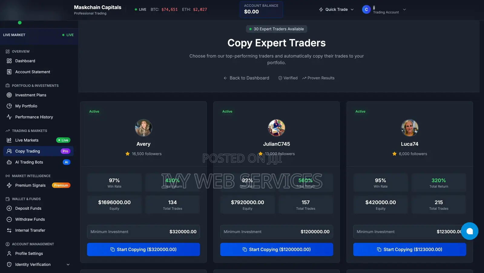 Forex, Crypto & Binary Trading Website Development
