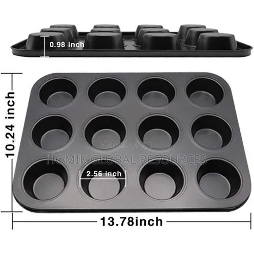12 Holes Cup Cake Mould Pan