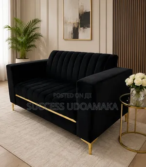 2 Seater Black Color Sofa