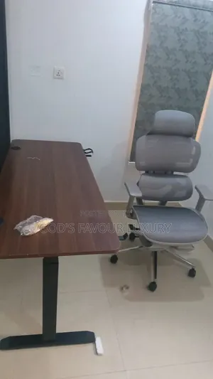 Electric Adjustable Height Desk and Chair.
