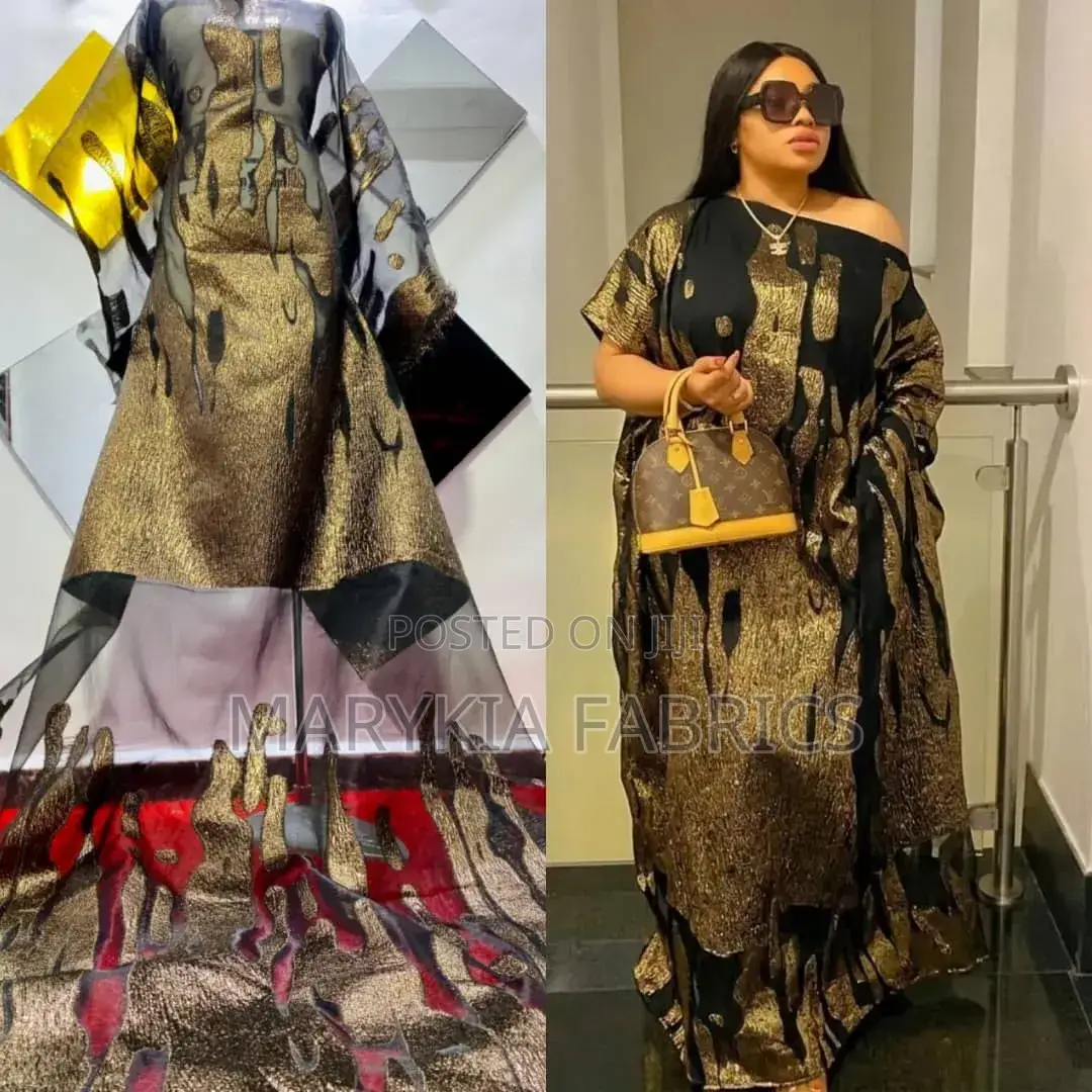 Luxury Metallic Silk Bubu Dress Premium Fabric Material