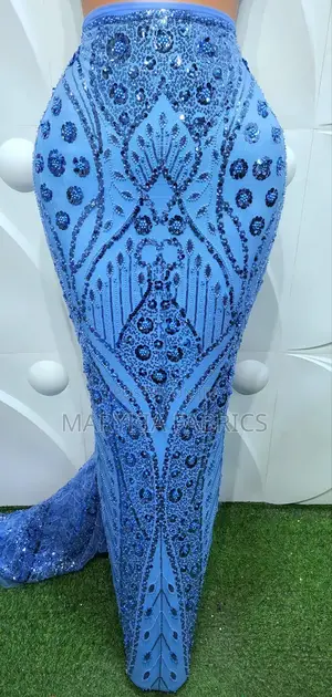 Luxury Heavily Beaded Tulle Net Lace Fabric