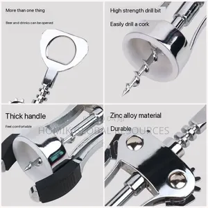 1pc High Quality Stainless Steel Premium Wing Corkscrew