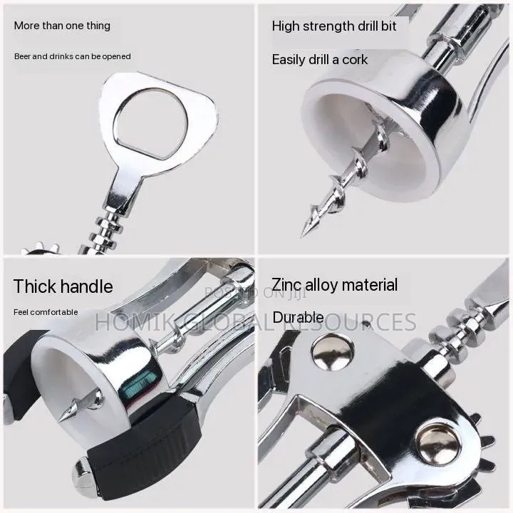 1pc High Quality Stainless Steel Premium Wing Corkscrew