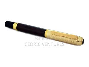 Luxury Rollerball Pen Marron Marble Body Gold Mesh Cap