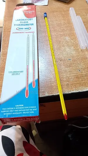 Brand New Mercury Laboratory Glass Thermometer 0-360