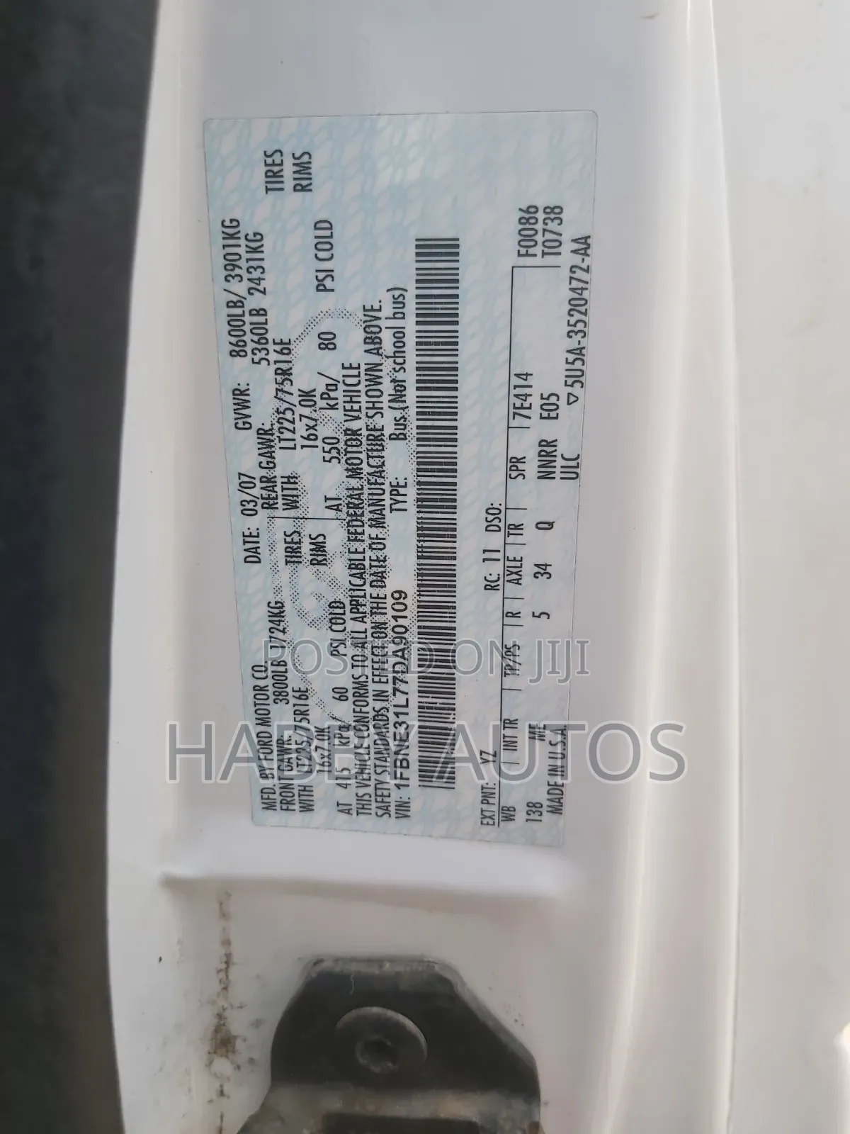 Ford E350 2007 White