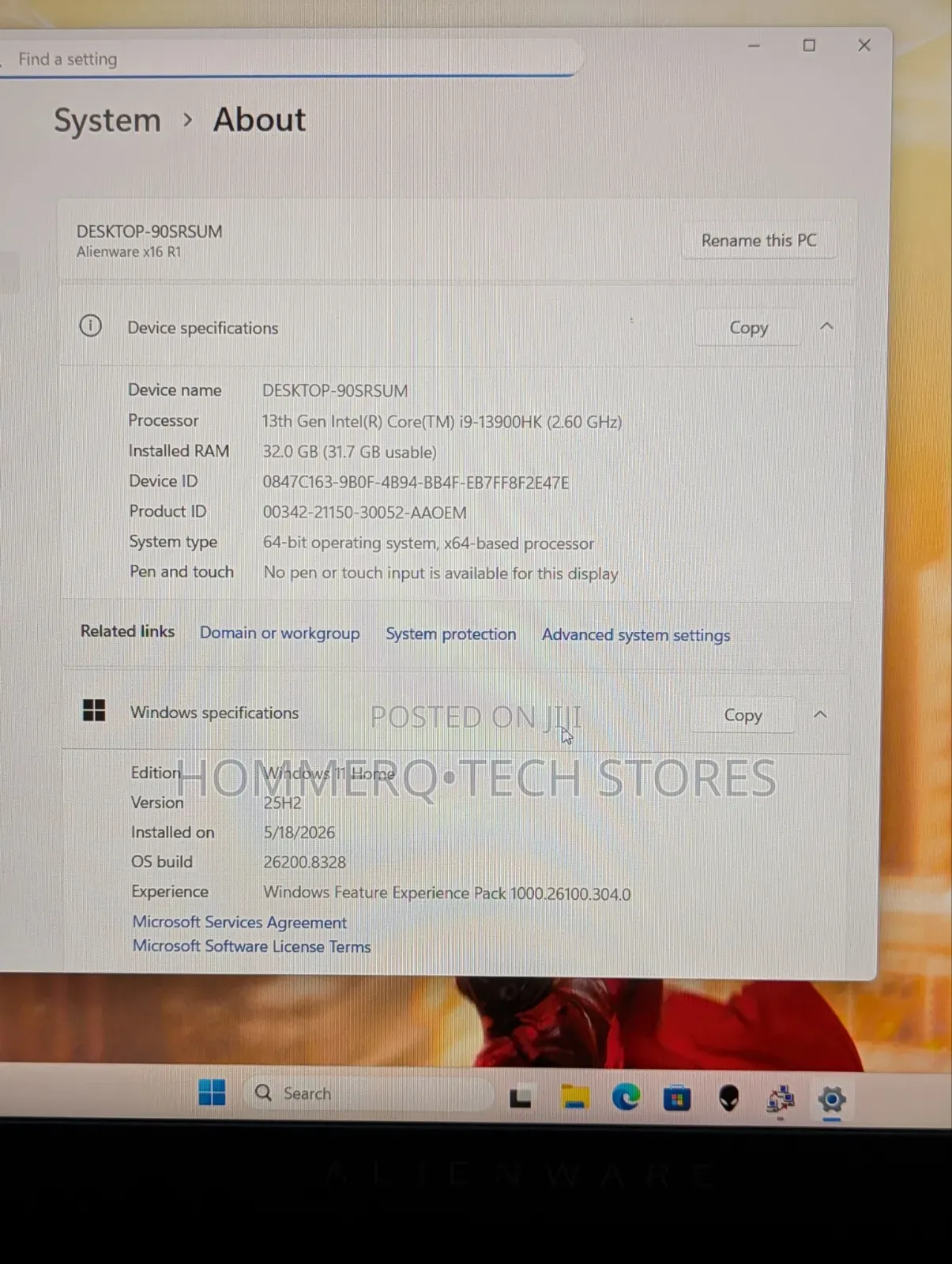Laptop Alienware X16 r1 32GB Intel Core i9 SSD 1T