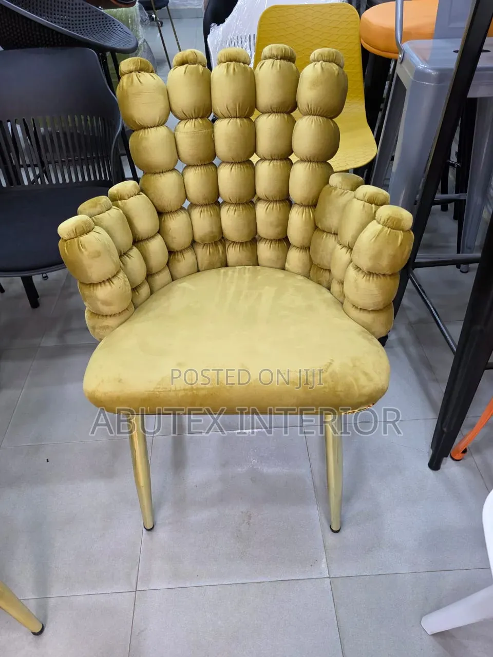 Padded Fabric Imported Single Chair