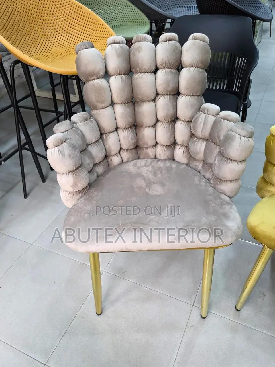Padded Fabric Imported Single Chair