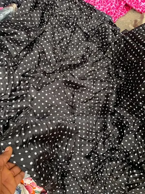 New Bale Silk Black and White Poco Dot Fabric