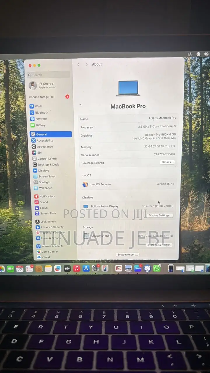 Laptop Apple MacBook Pro 2019 32GB Intel Core i9 SSD 1T