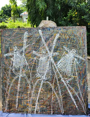 Eyo Masquerade -High-End African Artwork (3d Wall Art)