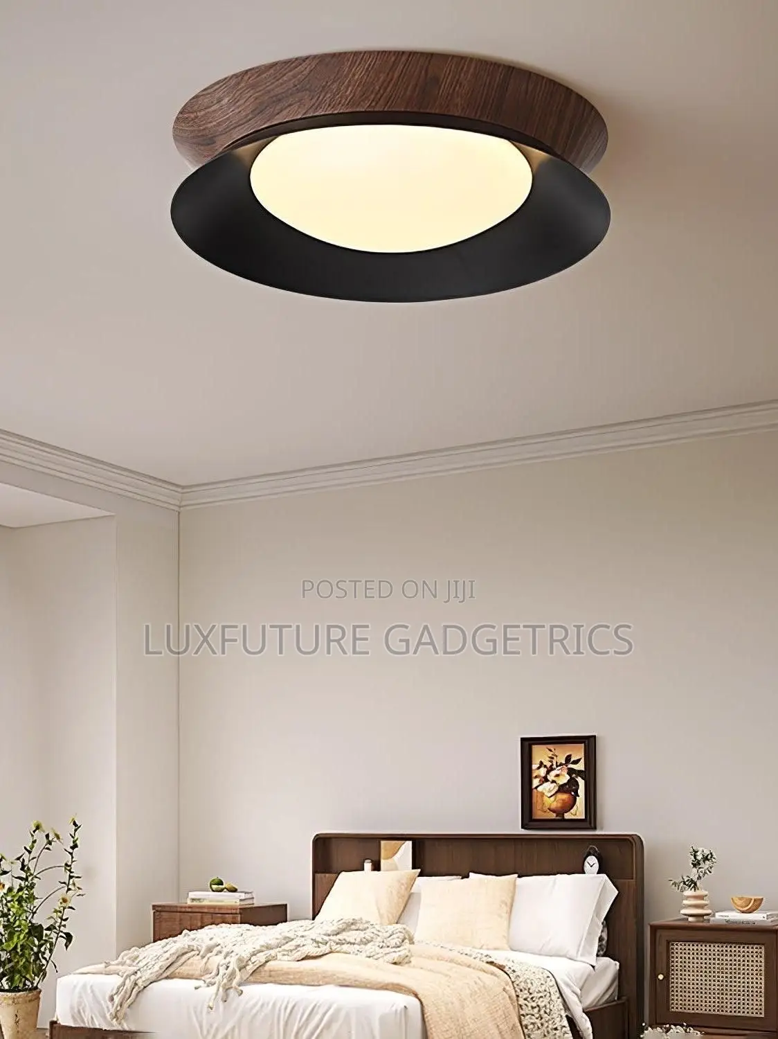 Wood Grain Round Led Ceiling Light