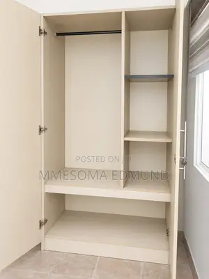 Used Wooden Wardrobe With Mirror Shelves