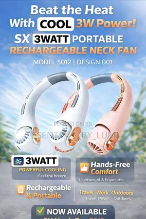 High Quality Potable Rechargeable Neck Fan (Model 5012)