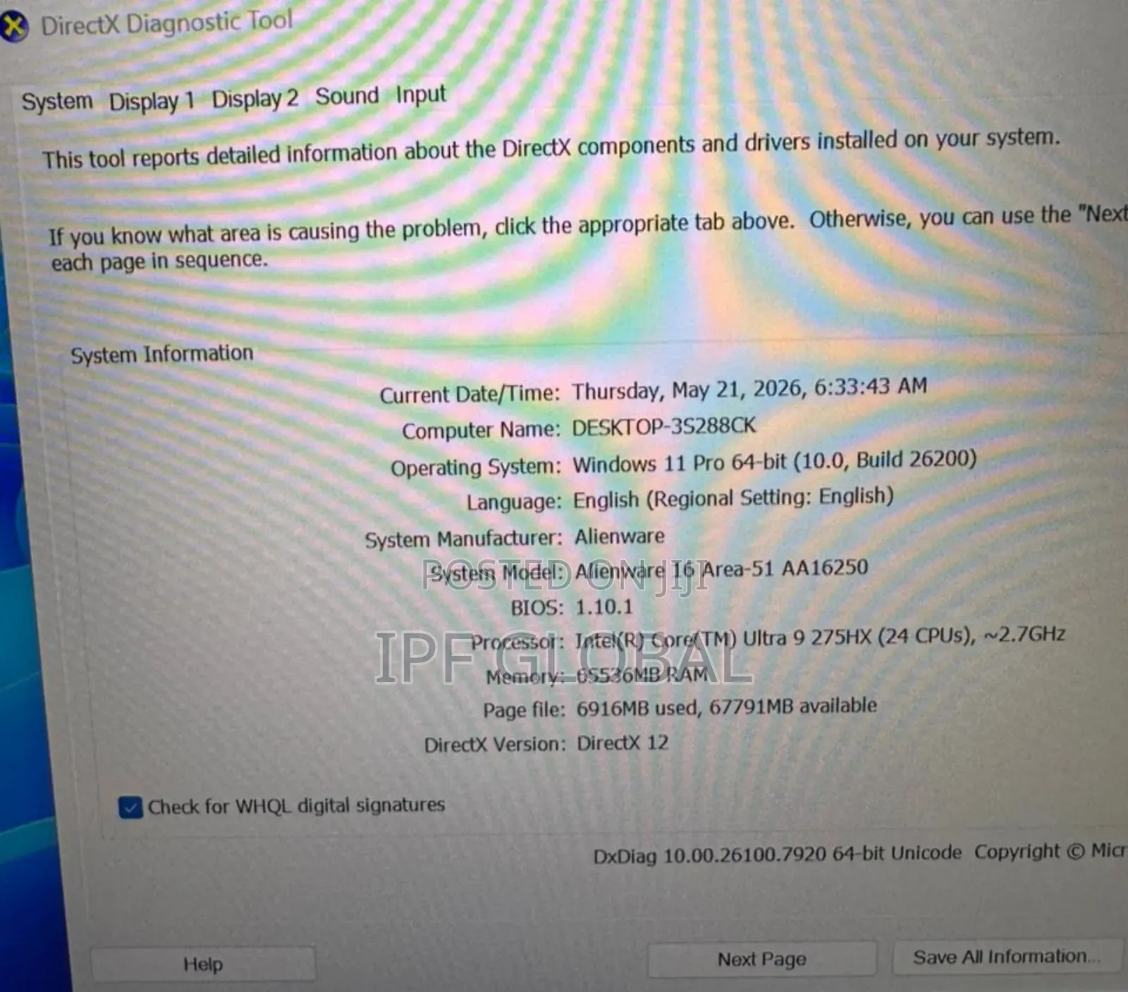 Laptop Alienware Area-51 64GB Intel Core Ultra 9 SSD 2T